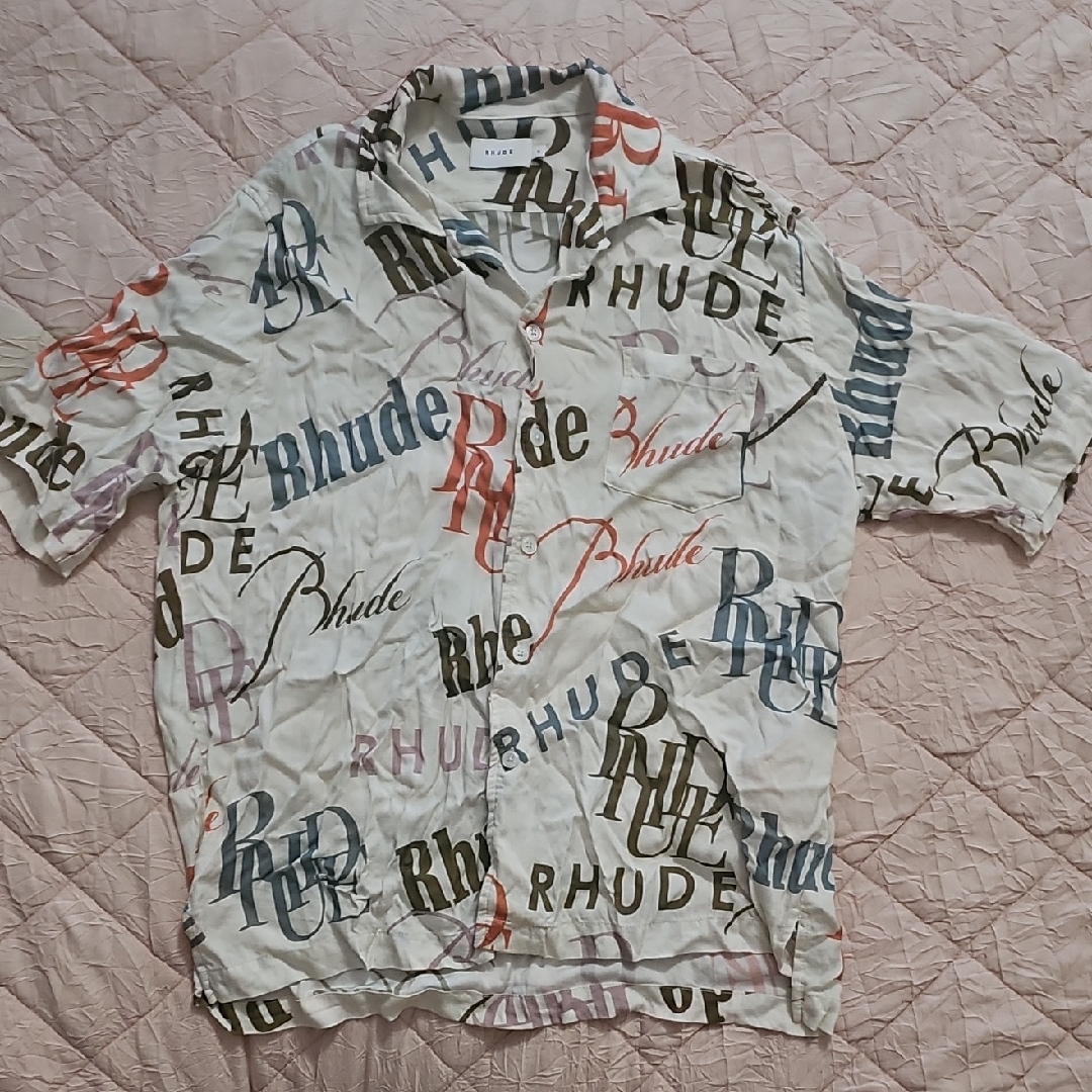 Rhude Multicolor Logo Print Mens Shirt